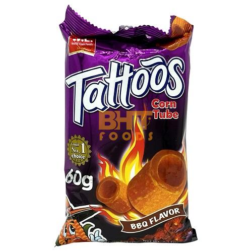 W.L. Foods - Tattoos Corn Tube - BBQ Flavor - 60 G