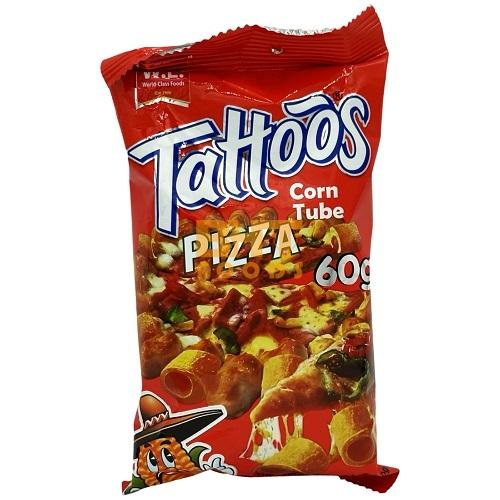 W.L. Foods - Tattoos Corn Tube - Pizza - 60 G
