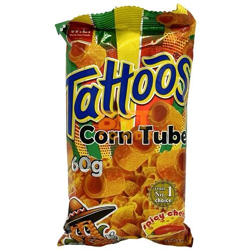 W.L. Foods - Tattoos Corn Tube - Spicy Cheese Flavor - 60 G