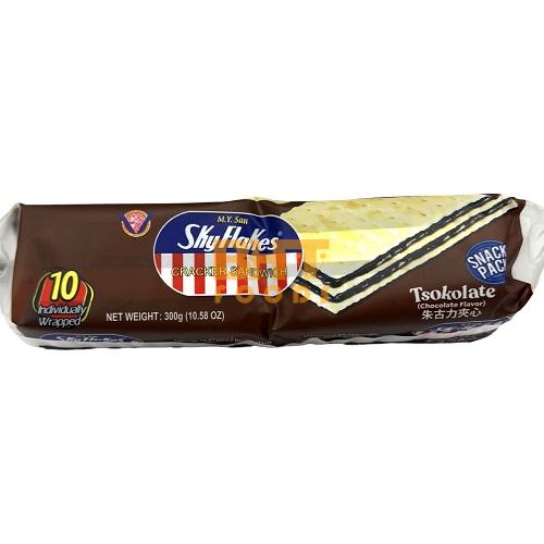 M.Y. San - Skyflakes Cracker Sandwich - Chocolate Flavored Filling - 10 Pack - 300 G