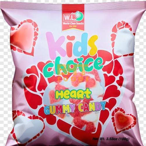 KIDS CHOICE HEART GUMMY CANDY 100G