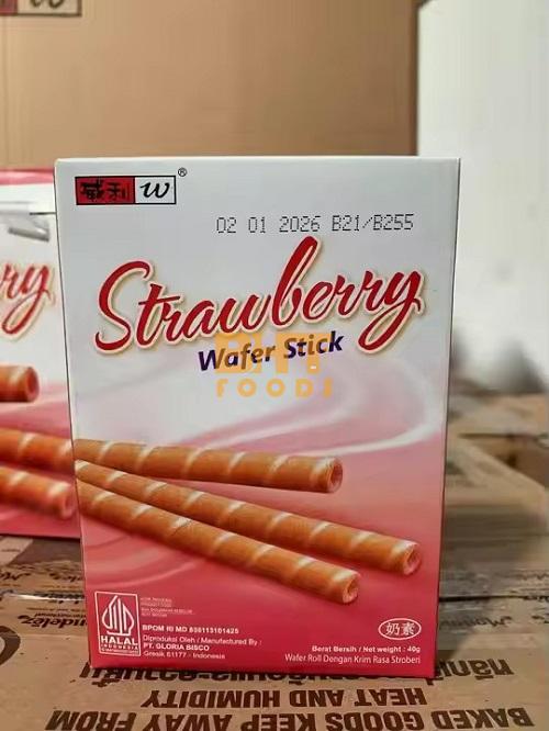 Willie Wafer Crispy Stick With Creamy Sweet Creme Filling Strawberry 